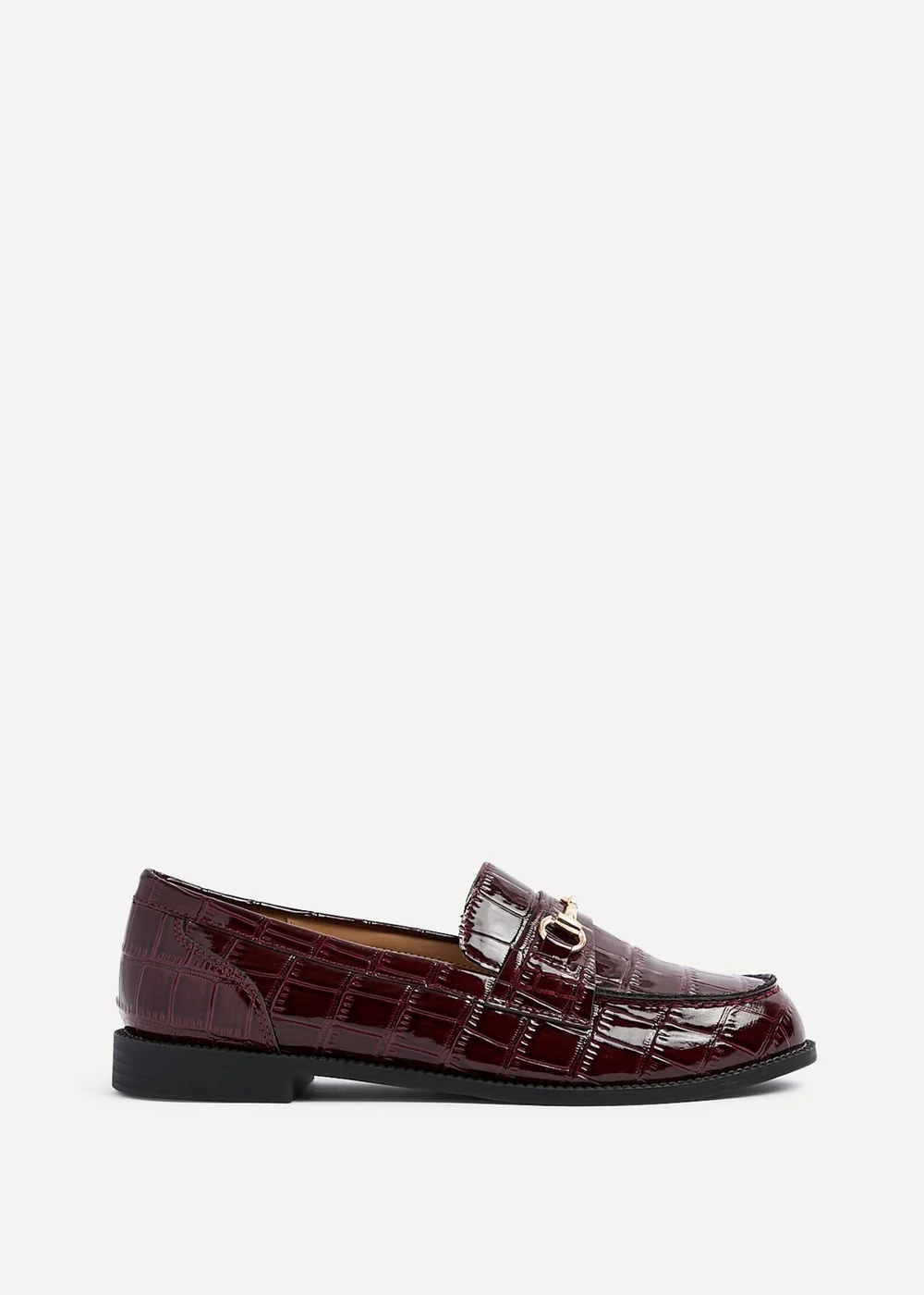 Linzi Maison Burgundy Faux Croc Patent Leather Loafer - Size 6 Image 2