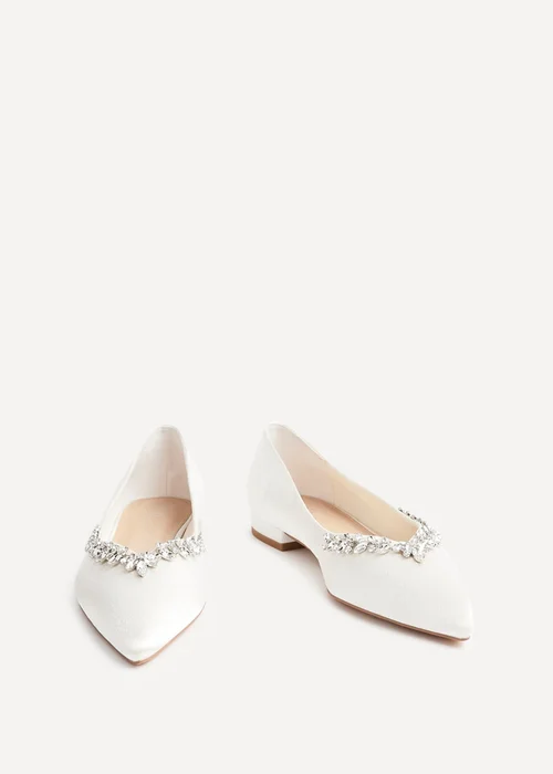 Linzi Endless Bridal Ivory Pointed Toe Ballet Flat - Size 7 Image 3