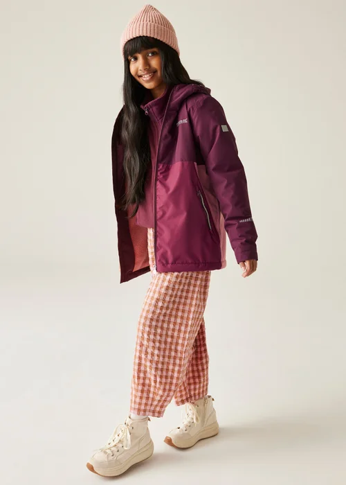 Regatta Vintage Pink Kids' Hillain Warm Lined Reflective Waterproof Insulated Jacket (3-16yrs) - Age 11-12 Years Image 3