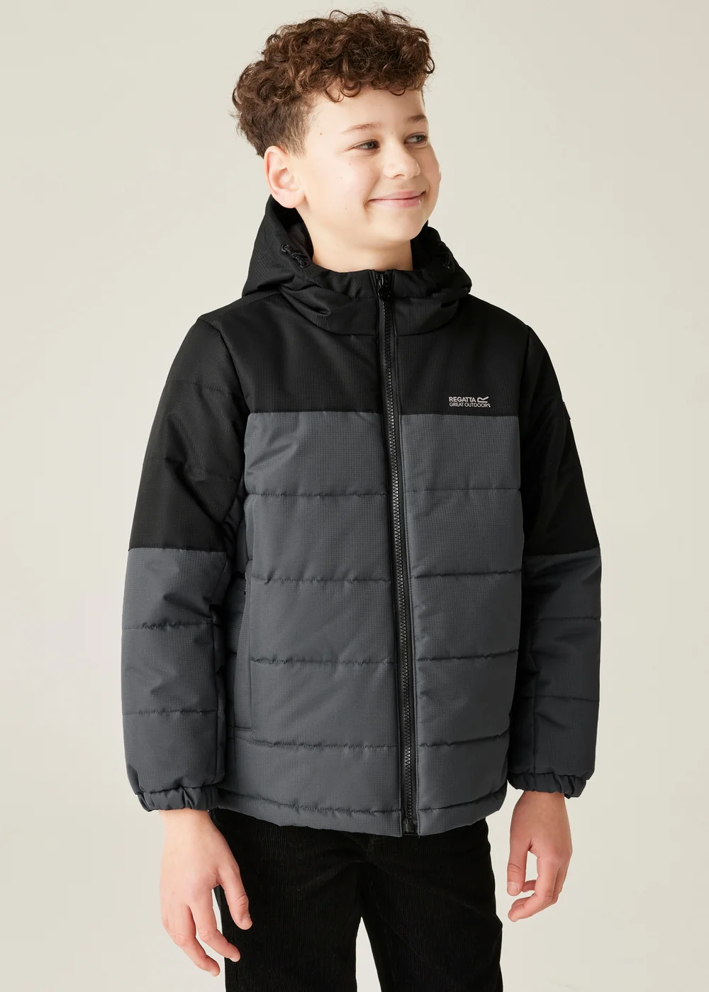 Regatta Black/Grey Kids' Lofthouse Reflective Jacket (3-16yrs) - Age 8-9 Years Image 1