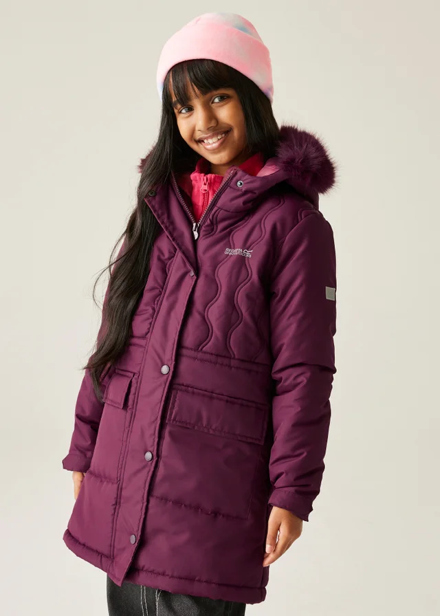 Regatta Aubergine Kids' Fabrizia II Reflective Jacket (3-16yrs)
