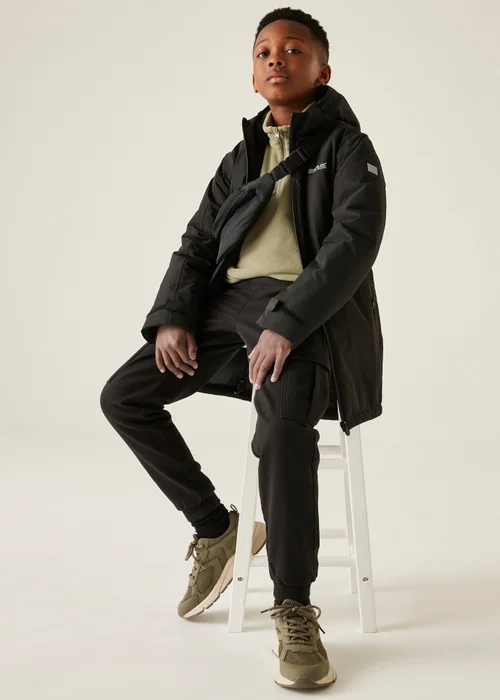 Regatta Black Kids' Farbank II Waterproof Insulated Jacket (3-16yrs) - 7-8 Yrs Image 4