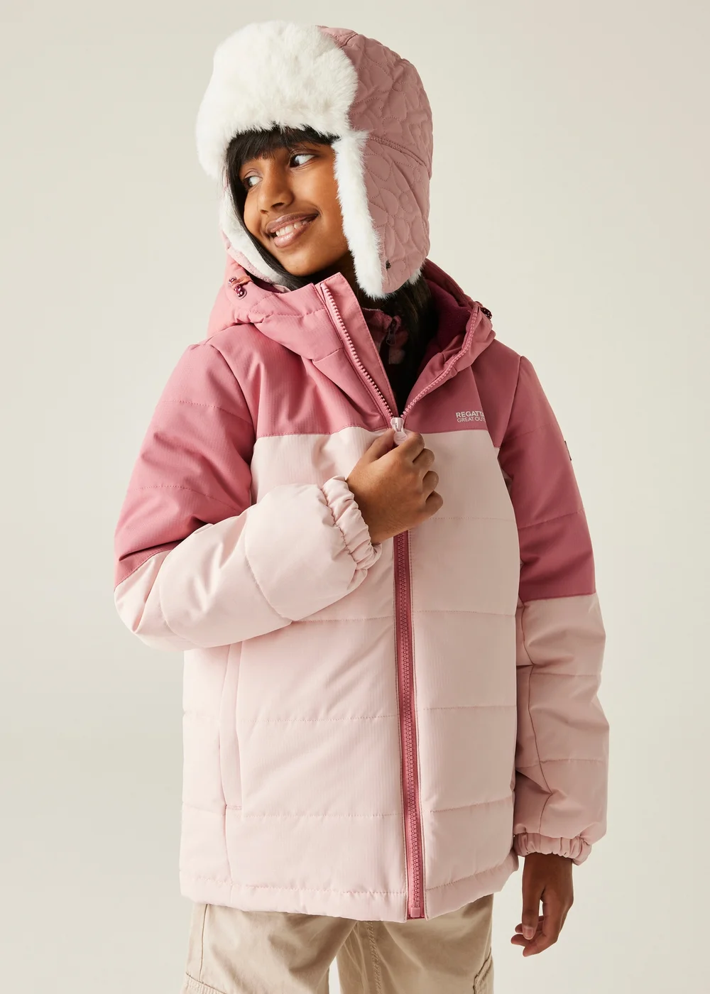 Regatta Pastel Pink Kids' Lofthouse Reflective Jacket (3-16yrs) - Age 14 Years Image 1