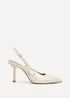 Linzi Rhea Sand Faux Leather Sling Back Court Heels - Size 4 Image 2