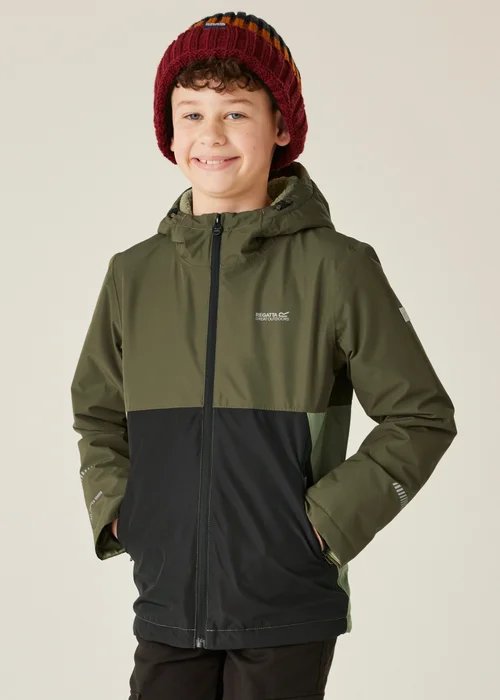 Regatta Soft Green Kids' Hillain Warm Lined Reflective Waterproof Insulated Jacket (3-16yrs) - 097 Image 1