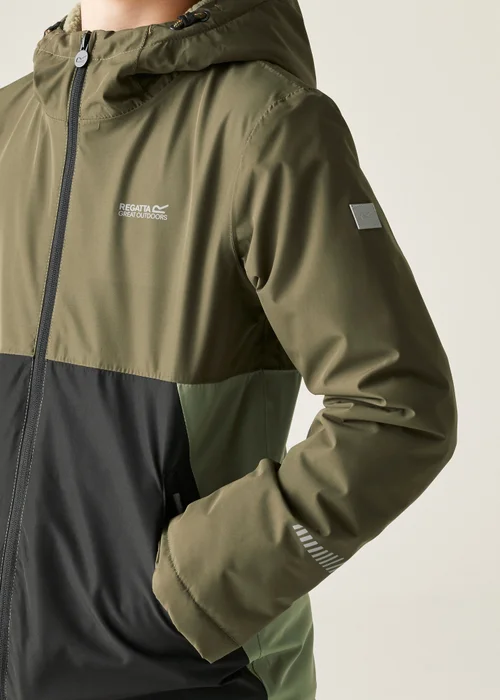 Regatta Soft Green Kids' Hillain Warm Lined Reflective Waterproof Insulated Jacket (3-16yrs) - 097 Image 4