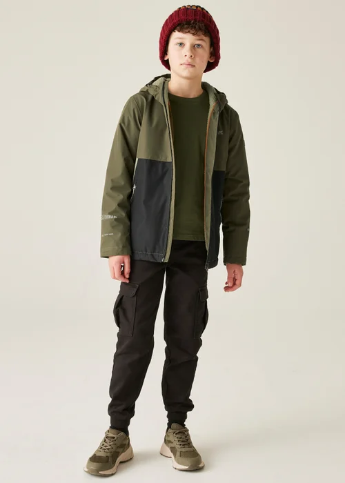 Regatta Soft Green Kids' Hillain Warm Lined Reflective Waterproof Insulated Jacket (3-16yrs) - 097 Image 3