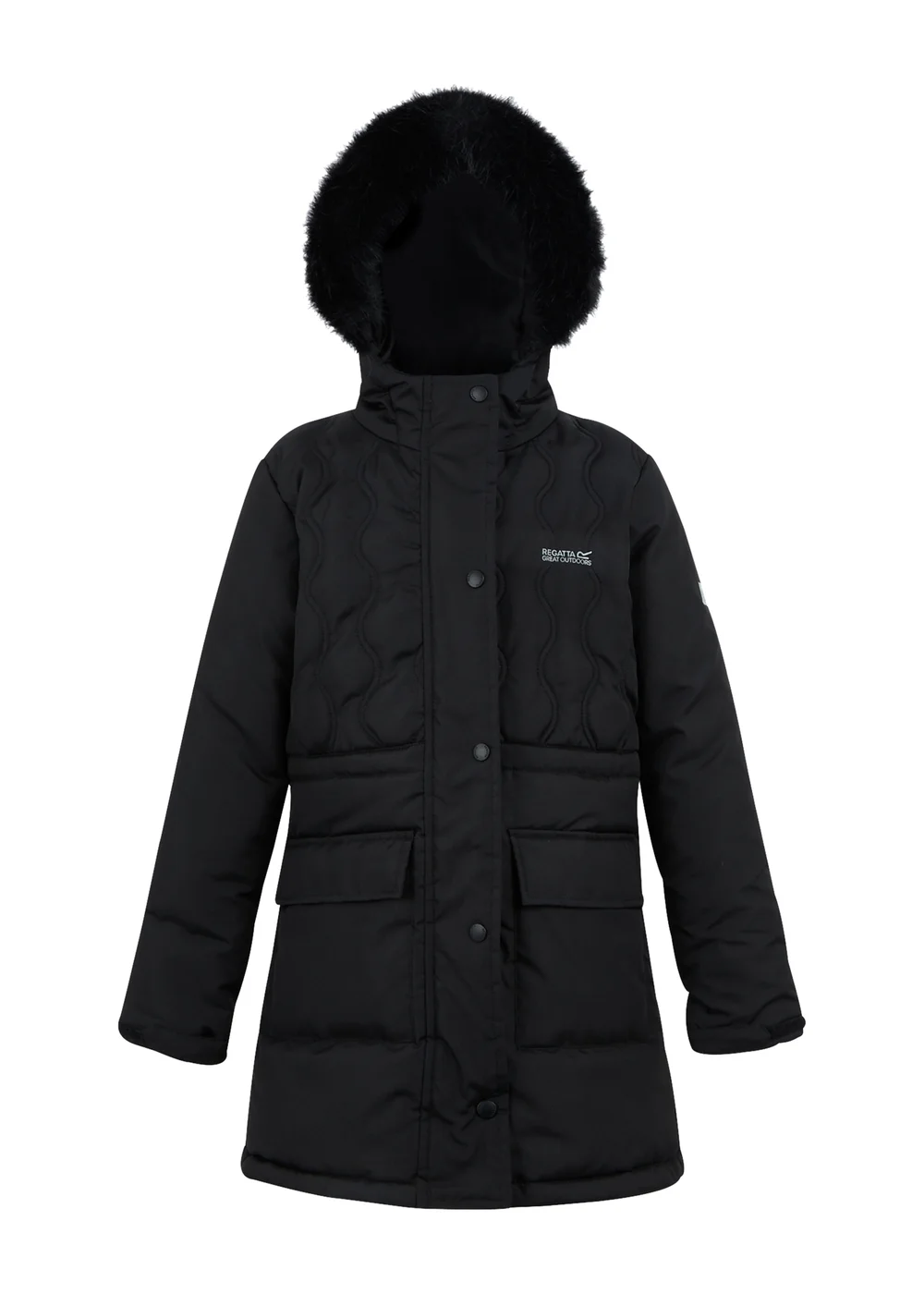 Regatta Black Kids' Fabrizia II Reflective Jacket (3-16yrs) - Age 3-4 Years Image 6