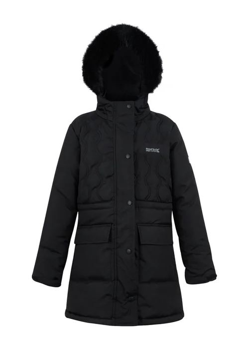 Regatta Black Kids' Fabrizia II Reflective Jacket (3-16yrs) - Age 3-4 Years Image 6