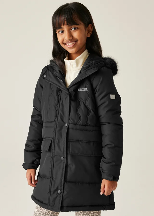 Regatta Black Kids' Fabrizia II Reflective Jacket (3-16yrs)