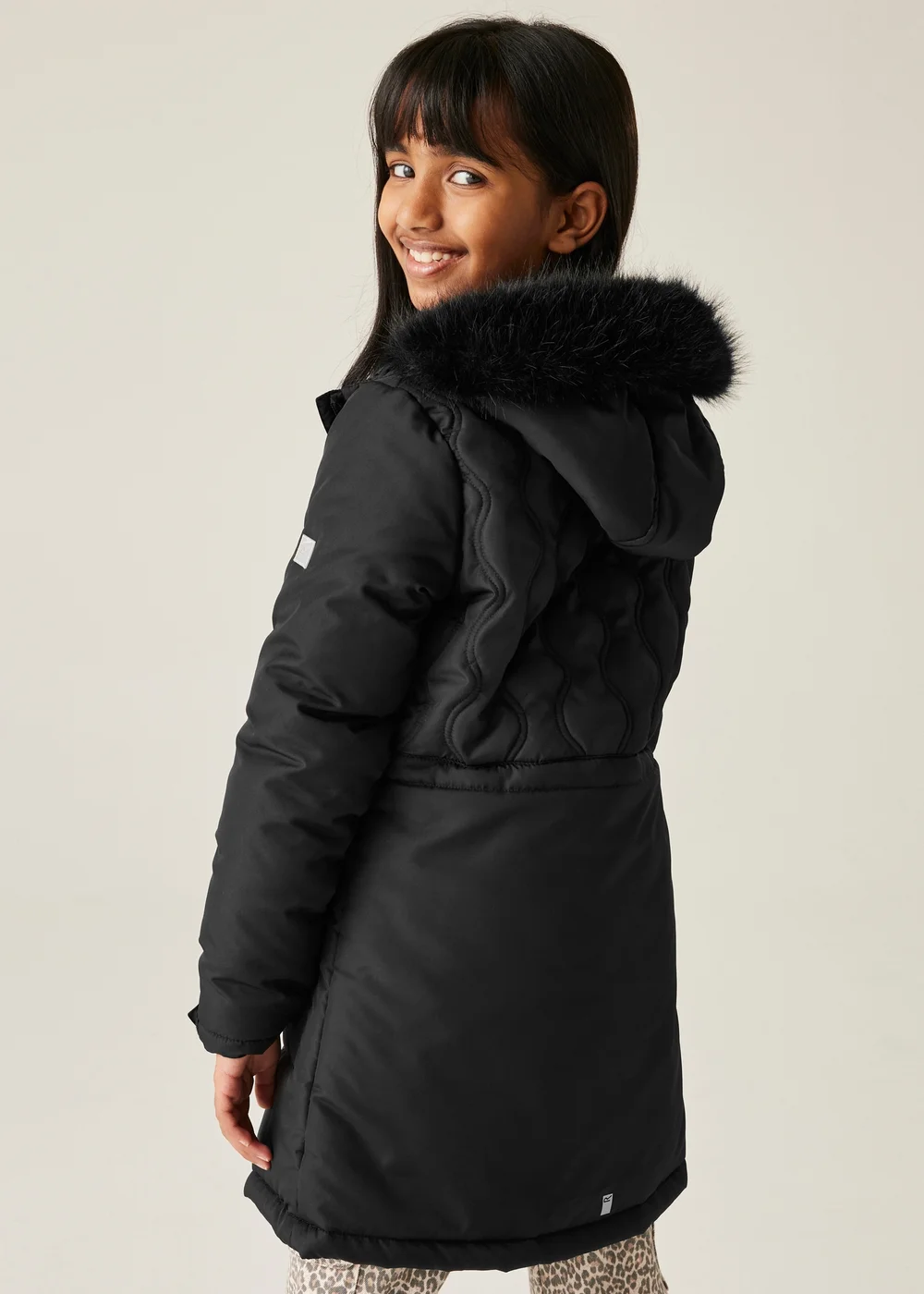 Regatta Black Kids' Fabrizia II Reflective Jacket (3-16yrs) - Age 3-4 Years Image 2