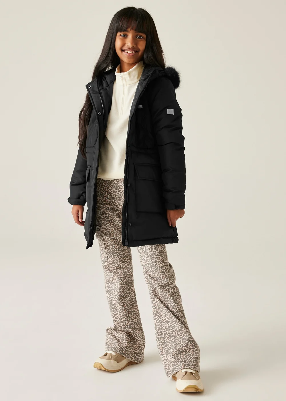 Regatta Black Kids' Fabrizia II Reflective Jacket (3-16yrs) - Age 3-4 Years Image 3