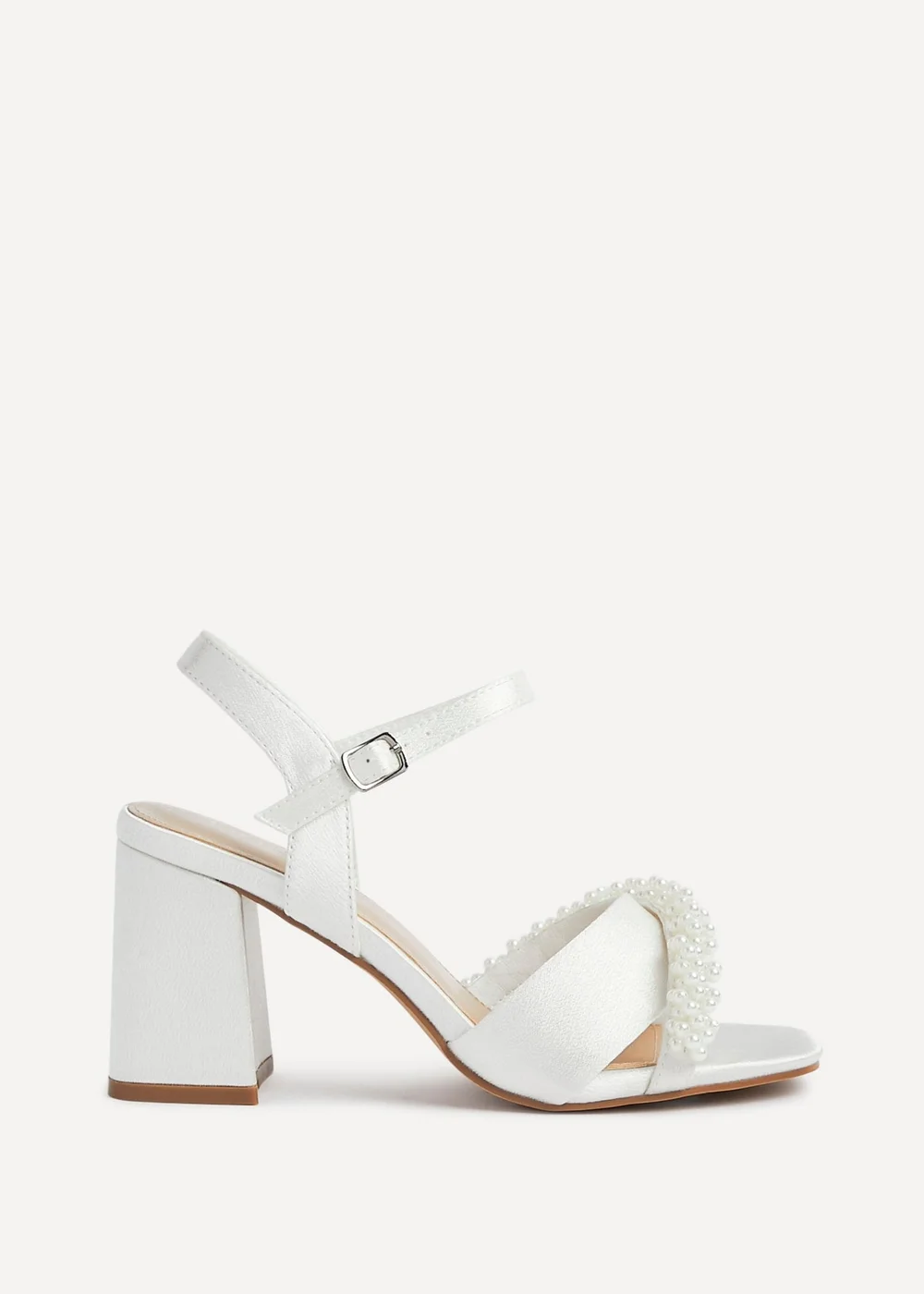 Linzi Iris Ivory Satin Block Heel - Size 7 Image 2