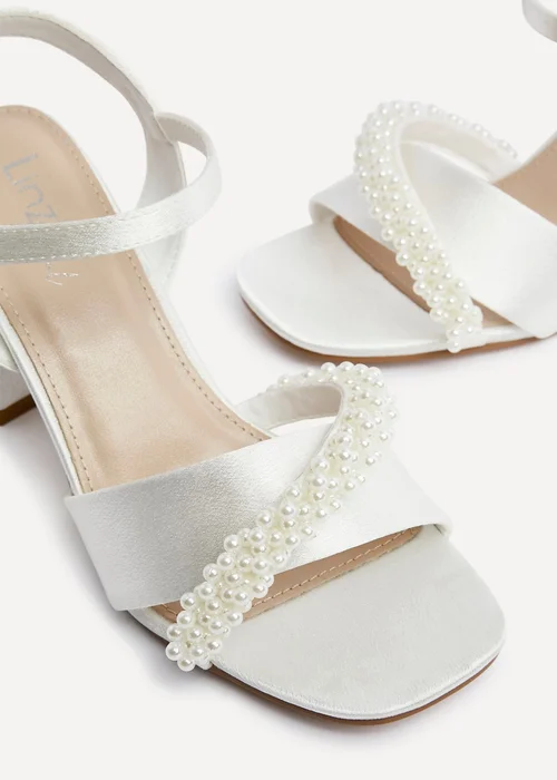 Linzi Iris Ivory Satin Block Heel - Size 7 Image 4