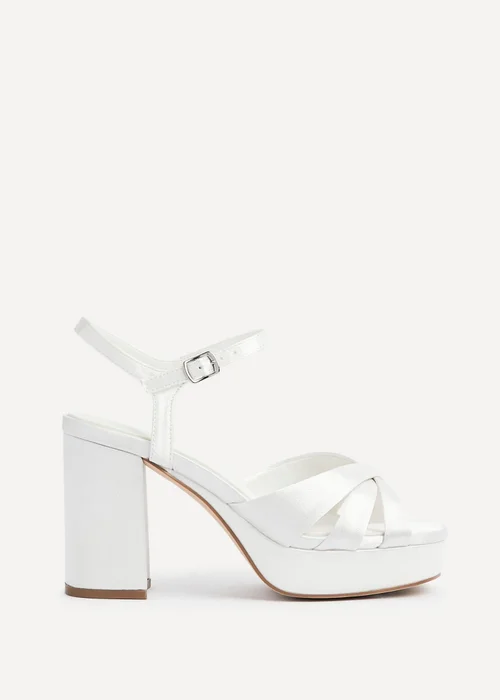 Linzi Keliah Red Faux Leather Crossover Platform Heels - Size 5 Image 2