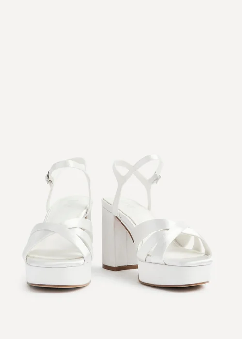 Linzi Keliah Red Faux Leather Crossover Platform Heels - Size 5 Image 3