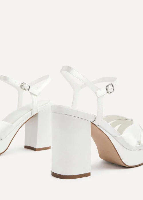 Linzi Keliah Red Faux Leather Crossover Platform Heels - Size 5 Image 4