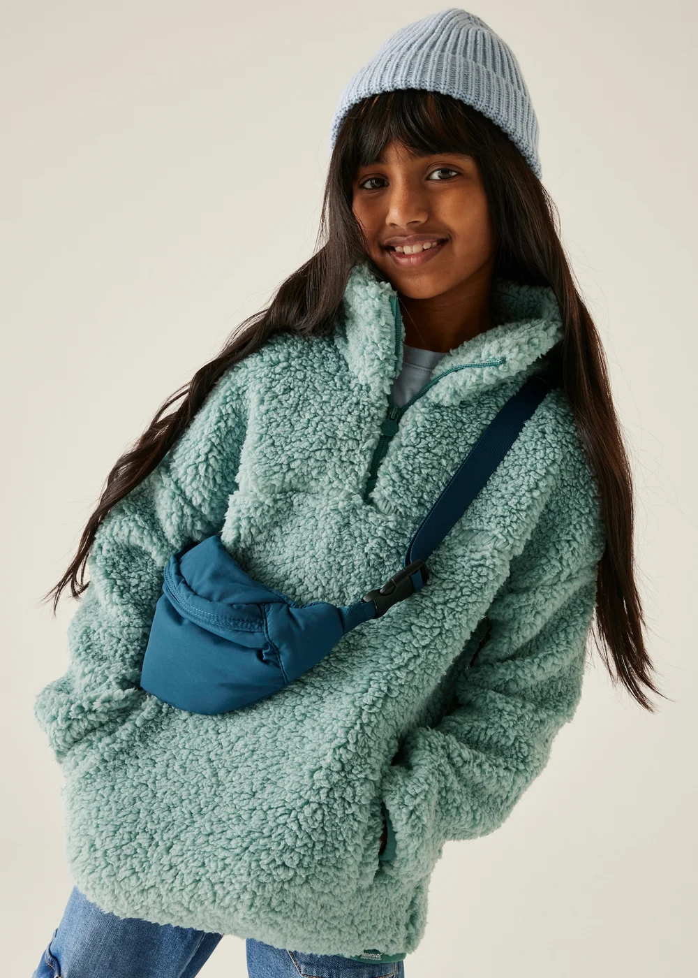 Regatta Mint Kids' Kaliza Half Zip Stretch Fleece (3-16yrs) - Age 5-6 Years Image 1