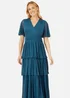 Yumi Teal Mesh Tiered Maxi Dress - 12 Image 2