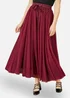 Yumi Burgundy Mesh Heart Print Tulle Skirt - Size 14 Image 2