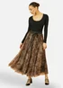 Yumi Brown Leopard Mesh Tulle Skirt - Size 12 Image 1