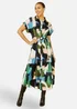 Yumi Multi Brushstroke Print Relaxed Midi shirt Dress - 12 Image 1