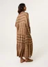 Blue Vanilla Brown V Neck Aztec Smock Dress - S/M Image 4