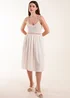 Blue Vanilla White Crochet Strap Midi Cami Dress - Large Image 3