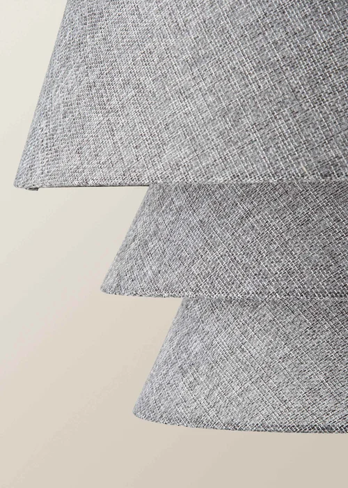 ValueLights Valerie Linen Grey Tiered Easy Fit Lampshade - One Size Image 4