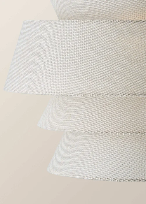 ValueLights Valerie Linen Natural Tiered Easy Fit Lampshade - One Size Image 4