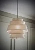 ValueLights Valerie Linen Natural Tiered Easy Fit Lampshade - One Size Image 1