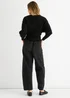 Gini London Black Slash Neck Crop Bow Knit Jumper - M/L Image 2