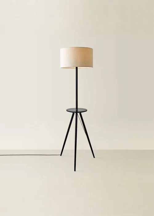 ValueLights Desmond Black Tripod Floor Lamp with Table - One Size Image 3