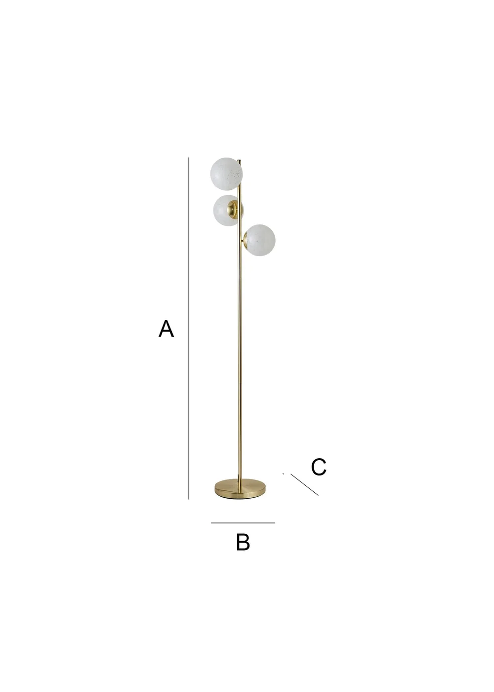 ValueLights Jas Floor Lamp with Confetti Glass Lampshades - One Size Image 6