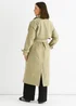 Gini London Sage Green Double Breast Longline Belted Trench Coat - 12 Image 3