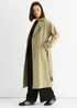 Gini London Sage Green Double Breast Longline Belted Trench Coat - 12 Image 5
