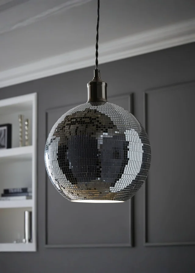 ValueLights Dolly Silver Disco Ball Easy Fit Lampshade