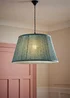 ValueLights Alba Blue Leaf Large Easy Fit Lampshade - Small Image 1