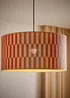 ValueLights Lori Orange Checker Bamboo Easy Fit Lampshade - One Size Image 1