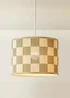 ValueLights Lori Green Checker Bamboo Easy Fit Lampshade - One Size Image 3
