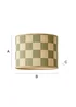 ValueLights Lori Green Checker Bamboo Easy Fit Lampshade - One Size Image 6