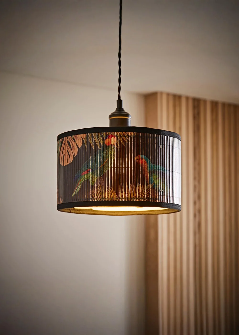 ValueLights Daintree Small Dark Jungle Bamboo Easy Fit Lampshade - One Size Image 1