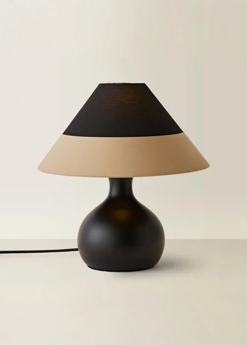 ValueLights Rupert Black Table Lamp with Cone Lampshade - One Size Image 3