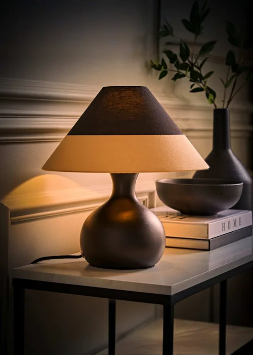 ValueLights Rupert Black Table Lamp with Cone Lampshade - One Size Image 2
