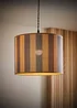 ValueLights Lori Blue Stripe Bamboo Easy Fit Lampshade - One Size Image 1