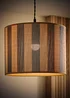 ValueLights Lori Blue Stripe Bamboo Easy Fit Lampshade - One Size Image 2