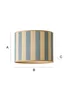 ValueLights Lori Blue Stripe Bamboo Easy Fit Lampshade - One Size Image 6
