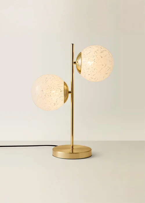 ValueLights Jas Gold Table Lamp with Confetti Glass Lampshades - One Size Image 3