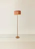 ValueLights Heather Light Wood Floor Lamp with Orange Bamboo Lampshade - One Size Image 3
