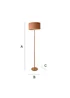 ValueLights Heather Light Wood Floor Lamp with Orange Bamboo Lampshade - One Size Image 6